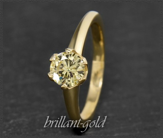 Brillant Ring 585 Gold; 1,0ct, Si2; IGI Zertifikat